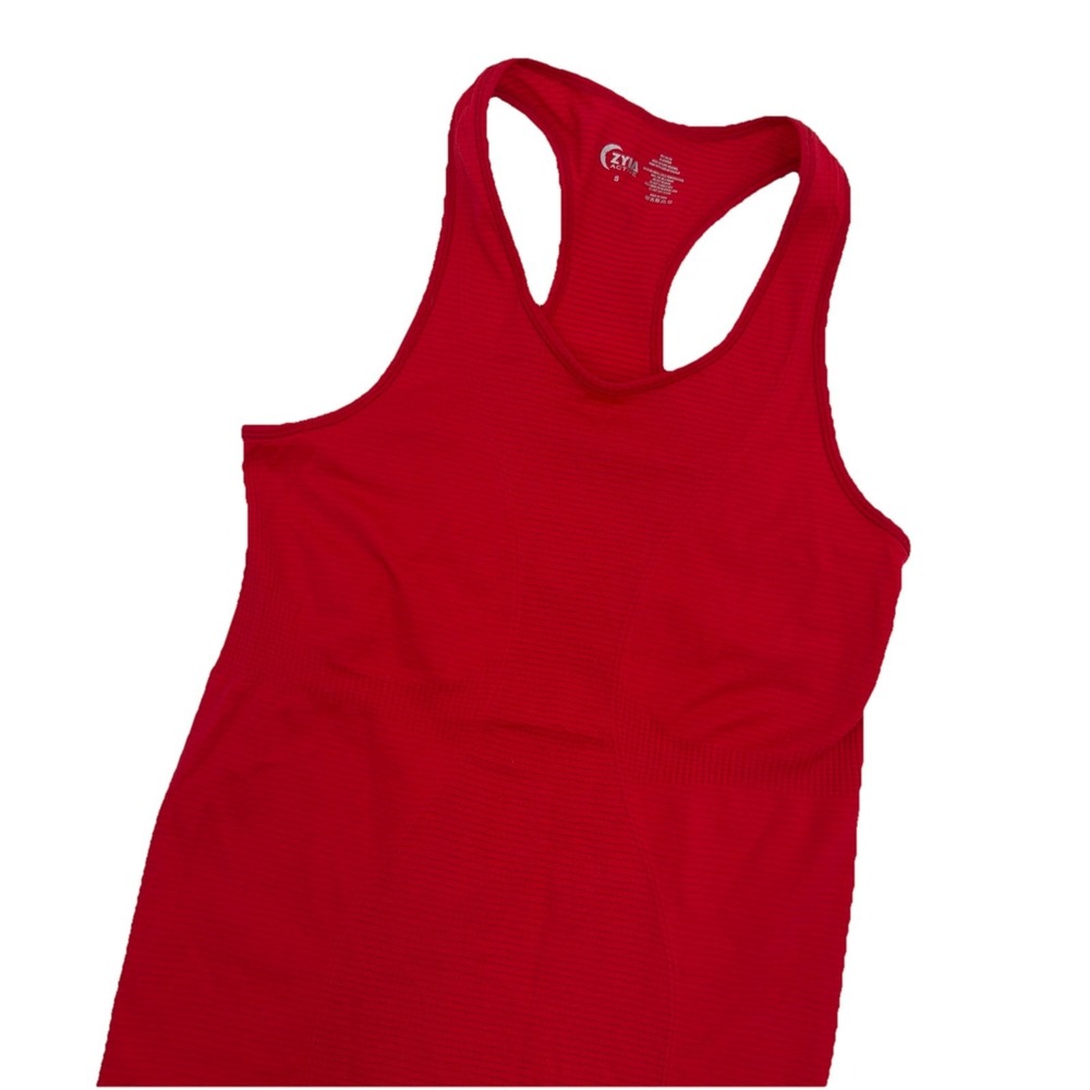 Zyia Copper Charged Racerback Seamless Tank Top Red Ribbed Women's‎ Size Small